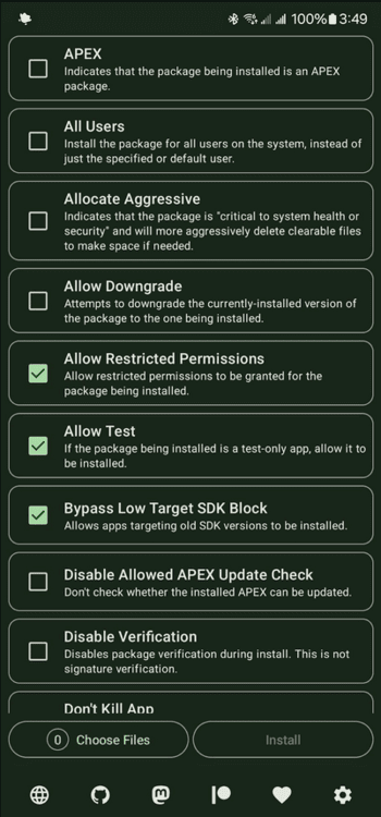 InstallWithOptions screenshot 1