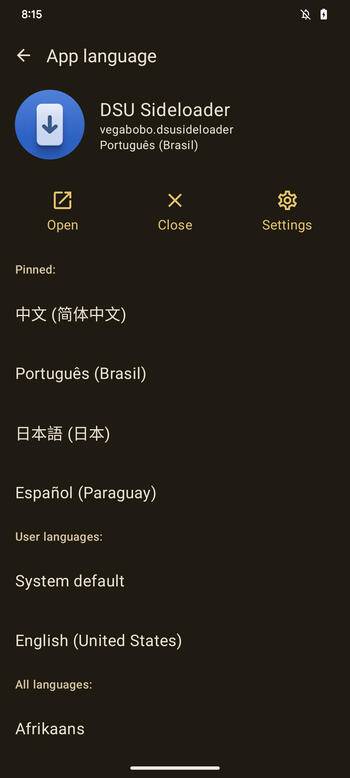 Language-Selector screenshot 1